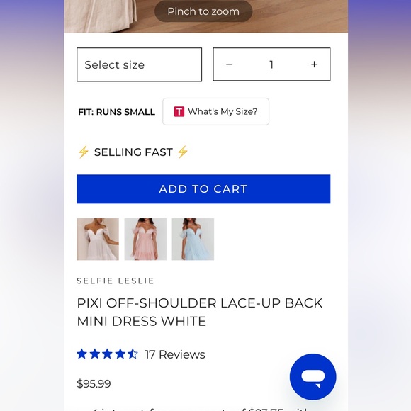 PIXI OFF-SHOULDER LACE-UP BACK MINI DRESS WHITE- from Selfie Leslie, never worn - Picture 5 of 8